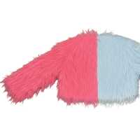 Suéter de Mujer con Bloques de Color y Flecos de Plumas, Manga Regular, Cárdigan Casual, Suave y Afelpado, con Logo Frontal, Estilo Boutique, Ideal para Fiestas