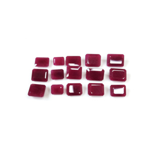 Rubis naturels de Bangkok, tailles calibrées, formes octogonales, pierres précieuses facettées naturelles pour la création de bijoux, prêtes à l'emploi - Product Image 2