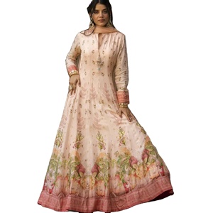 Vestido de trabajo de secuencia de bordado Butti Jacquard Dola puro de último diseñador por Fab Zone - Product Image 1