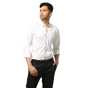 Camisa de Hombre Personalizada de Manga Larga, 100% Algodón, Corte Entallado, Cuello Extendido, Antiarrugas, Transpirable, Estilo Casual de Negocios, Venta al Por Mayor OEM - Product Image 3