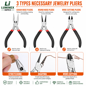 LUMINEX IMPEX LUB=113 <b>Long</b> <b>Nose</b> Stainless Steel Lightweight Smooth Work Jewelry Making Polishing Pliers - Product Image 2