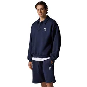 Conjunto de Sudadera Polo y Pantalones Cortos de Algodón para Hombre, Estilo Urbano, con Cuello Acanalado, Ropa Deportiva de Moda - Product Image 5