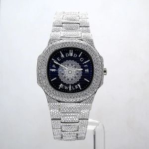 Splendid Jewelry Diamond <b>Watch</b> 28mm Analog ETA Quartz Movement Sapphire <b>Crystal</b> Moissanite Silver Band Hidden Clasp Eco-Friendly - Product Image 1