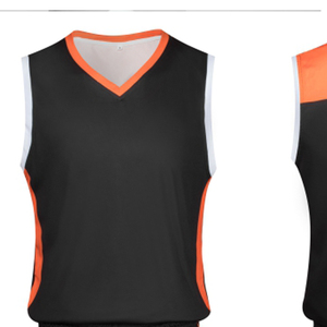 Unisex Basketball Uniform Set Black Orange <b>V</b>-<b>Neck</b> Sleeveless Moisture Wicking Athletic Fit All Seasons - Product Image 6