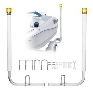 Pali Guida per Rimorchi Nautici con 46 Luci LED, 2 Pezzi, in Acciaio ad Alta Durezza, Regolabili, per Rimorchi di Imbarcazioni - Product Image 1