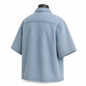 Camisa de Trabajo Casual de Mezclilla Ligera para Hombre, Precio Económico, Transpirable, Ecológica, Otoño, ODM, 100% Algodón Orgánico, Alta Calidad - Product Image 4