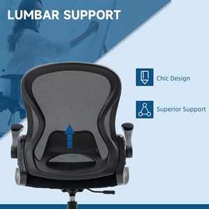 Sedia da Scrivania Ergonomica in Rete Certificata BIFMA con Braccioli Ribaltabili, Supporto Lombare, Poggiapiedi Regolabile, Anello Nero per Uso Domestico - Product Image 6