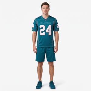 Custom American <b>Football</b> Jersey Men's Teal <b>White</b> Team Uniform Wholesale Jersey Activewear Sportswear Sublimation - Product Image 1