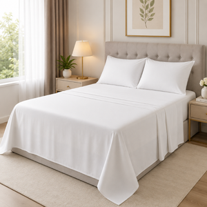 Sábana Transpirable de Bambú Puro 300 TC Ivory Cloud |   Ropa de Cama de Lujo, Suave y Sostenible para Hoteles y Resorts, Sábanas Premium al por Mayor - Product Image 1