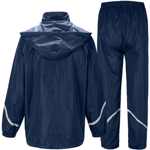 Ensembles de survêtements streetwear à capuche 100 % coton, fabriqués sur mesure OEM, avec blocs de couleur et empiècements, logo personnalisé, coupe-vent léger - Product Image 2