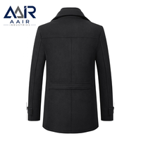Manteau trench mi-long pour homme en mélange de laine, veste décontractée chic à col rabattu pour l'hiver