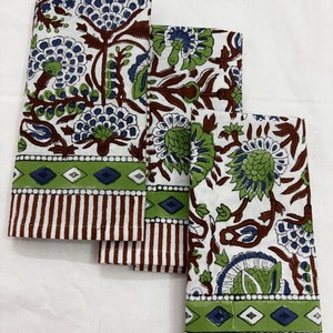 100% Cotton Organic Square Handmade Durable Vintage Traditional Block Printed Ethnic Indian 16x16 Inches Dining Place <b>Mats</b> - Product Image 1