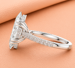 Bague de Mariage Élégante en Or Massif 14K Plaqué Rhodium avec Diamant de Laboratoire Fin Taille Ovale Certifié IGI – Vente en Gros - Product Image 1