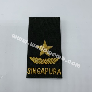 Épaulettes de qualité supérieure personnalisées, brodées à la main, style Singapour, pour uniforme, bleu marine foncé - Product Image 4