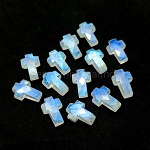 Piedra de luna arcoíris natural brillante tallada a mano de 15 mm, gema suelta para fabricación de joyas, precio al por mayor, a granel - Product Image 2