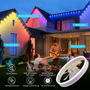 Ventilatore da Soffitto LED da 19,7 Pollici con Luci RGB, Sei Velocità Regolabili, Rotazione Positiva e Negativa, Tre Temperature - Product Image 5