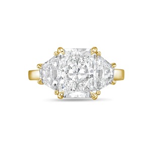 2 CT Lab Grown <b>Emerald</b> Cut Moissanite Engagement <b>Ring</b> with Prong Setting <b>Silver</b> Rhodium Plated-Party & Gift Jewelry - Product Image 1