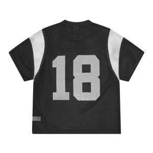 Unisex Black Mesh Soccer Jersey Short Sleeve Crew Neck Breathable Sportswear Adults All Seasons Regular Fit - Product Image 2