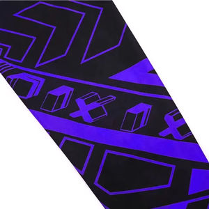 Haut de sport à manches longues pour homme, noir et violet, imprimé géométrique, séchage rapide, en Spandex et Polyester, pour entraînement MMA BJJ, manches complètes - Product Image 4