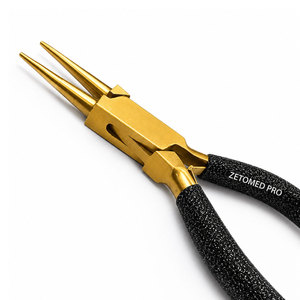 Premium Black Glitter Handle Gold Round Nose, Chain Nose and <b>Wire</b> Cutting Pliers Fine Tips 5" Jewelry Making DIY <b>Craft</b> Tools OEM - Product Image 3