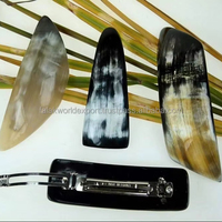 Pinces à cheveux en corne de buffle africaine polie, design de luxe, artisanat naturel, étanches, style antique et moderne, ovales, Feng Shui, pour DIY