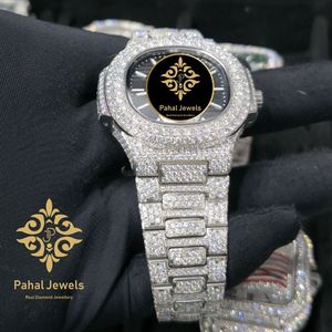 Montre mécanique en diamant véritable avec cadran en forme de glaçon, bracelet, montre-bracelet argentée, bijoux de soirée - Product Image 4