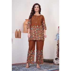 <b>Women's</b> Printed Cotton Two Piece Co-Ord Set for Custom Outfits - Product Image 1