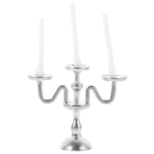 <b>Silver</b> Candelabra 5-Candle Metal Candle Holder Tall <b>Candlestick</b> Stand Bulk for Wedding Party Decorations Table Centerpiece - Product Image 6