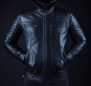 Chaqueta de Lona y Cuero Genuino Premium para Hombre, Estilo Motero Clásico Urbano Moderno, Transpirable, Resistente al Viento, Chaqueta de Invierno - Product Image 6