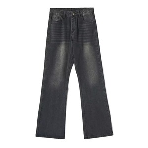 Jeans Rectos Casuales de Invierno para Hombre, Cintura Media, Denim Desgastado, 100% Algodón Transpirable de Alta Calidad con Diseño de Logotipo Frontal - Product Image 3