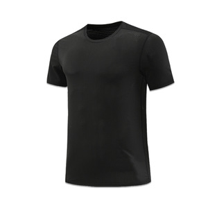 T-shirts de sport en mesh pour hommes, 220 grammes, vierges, décontractés, unis, personnalisables avec logo, séchage rapide, manches courtes, respirants, pour l'exercice et la course à pied - Product Image 5
