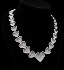 <b>Shiny</b> Custom Heart Shaped Moissanite Diamond Pave Setting <b>Top</b> Rated Luxury Fashion Design Attractive Custom Hip Hop Chain - Product Image 4