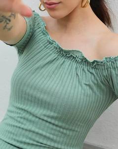 Vestido ajustado profesional de manga corta con diseño acanalado, minivestido de punto, diseño personalizado - Product Image 2