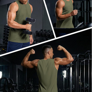 Camiseta sin mangas personalizada de punto liso, 100% algodón, cuello redondo, transpirable y ecológica para hombre SPORTS CODE - Product Image 6