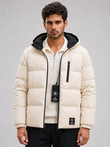 Chaqueta Acolchada de Lona para Hombre de Alta Calidad 2026, Impermeable, con Capucha, Ligera y Cálida, para Viajes Casuales y Uso Diario - Product Image 1