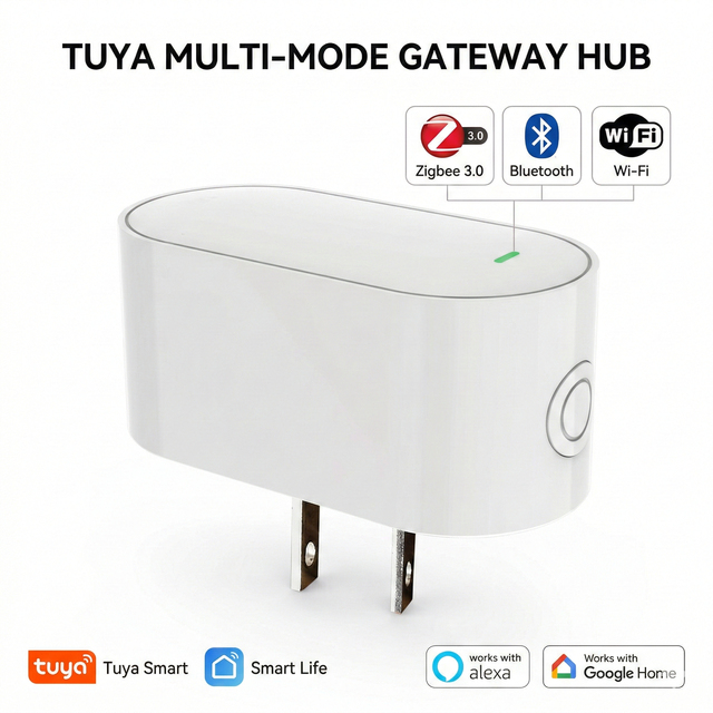 Tuya Smart Gateway Hub Multi-mode for Zigbee 3.0 2.4GHz Smart Home Bridge Wireless Socket Compatible Alexa Google Hotel