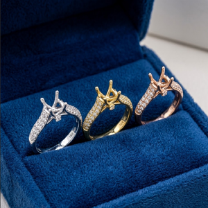 KOK ออกแบบ Prong การตั้งค่า 14 พันทองคําขาวคุณภาพสูงเพชร Solitaire 0.50cts ศูนย์กึ่งเมาท์แหวนหมั้นสําหรับผู้หญิง - Product Image 5