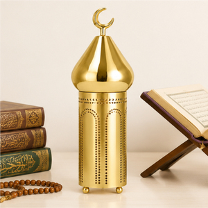 Adornos Metálicos de Lujo con Forma de Cúpula de Mezquita Árabe Dorada, Venta al por Mayor para Decoración Islámica del Hogar en el Medio Oriente para el Ramadán - Product Image 6