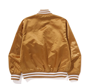Veste universitaire en satin respirant de qualité supérieure avec patchs brodés de baseball réversibles, vente en gros de vestes universitaires en satin style Letterman - Product Image 3