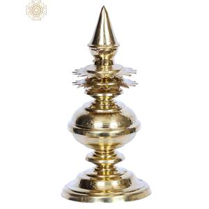 Vase en métal fait à la main indien Gopuram Kalasam en laiton de 7 pouces - Product Image 1