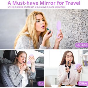 <b>Compact</b> Portable LED Lighted Makeup <b>Mirror</b> Travel Size Large 4.8 Wide Reflective Surface 1x/20x Magnification for Day-to-Day Rec - Product Image 4