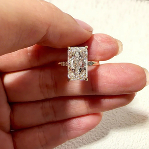Anillo de Halo con Diamante Cultivado en Laboratorio, Corte Radiante Romántico, en Oro Rosa, Diamante de Color Fantasía, Joyería Fina de Lujo con Estética Exclusiva - Product Image 3