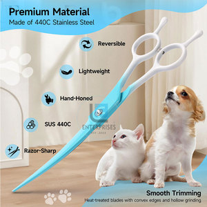 Ciseaux de toilettage pour animaux de compagnie en acier inoxydable courbé de haute qualité - Réutilisables, durables et écologiques - Product Image 2