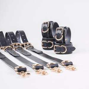 Harnais de bondage en cuir véritable avec sangles de retenue, logo personnalisé, menottes pour poignets et chevilles, jouets pour adultes RTTS-0125 - Product Image 6