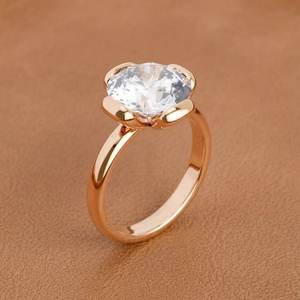 Anillo de Oro Sólido de 14K con Diamante Cultivado en Laboratorio de 2.01 CT, Corte Redondo, Estilo Floral, para Mujer, Regalo de Boda o Fiesta para Novias - Product Image 5