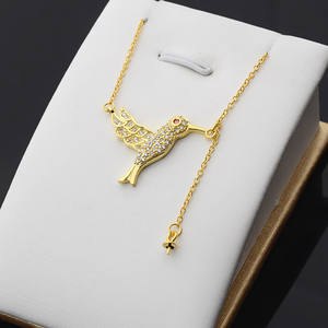 Collar con Colgante de Plata S925 para Mujer, Conjunto de Joyería de Perlas DIY con Colibrí Alzando el Vuelo y Cadena Clavícula para un Estilo Personalizado - Product Image 2