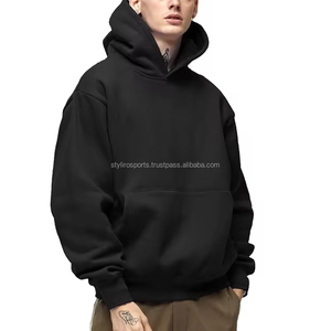 Sudadera con capucha de gran tamaño con hombros caídos para hombre 100% algodón grueso peso pesado Street Trend Print temporada de invierno OEM logotipo personalizado - Product Image 3
