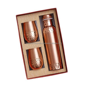 Botella de agua de cobre puro de gama alta y Juego de 2 regalos de vidrio Calidad superior Múltiples opciones de color Perfecto para regalos de vacaciones - Product Image 5