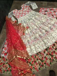 Robe Lacha tendance 2021, costume occidental, tenue de mariée, vêtements de fête, fabriqués en Inde, en soie, rayonne et viscose - Product Image 5