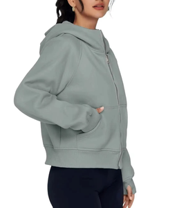 Sudaderas con Cremallera para Mujer, las Más Vendidas, Impresión Personalizada, Venta al Por Mayor de Fábrica, Transpirables, 100% Algodón, Diseño de Hombros Caídos para Invierno - Product Image 3
